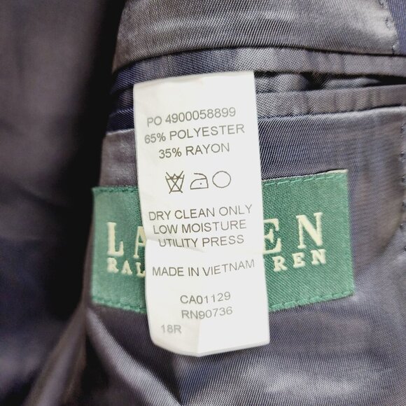 Lauren Ralph Lauren Mens Navy Blue Blazer Jacket Size 18R two button - Picture 3 of 13